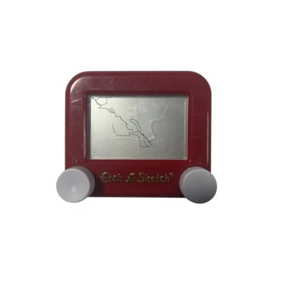 Vintage Etch A Sketch Drawing Toy Red Classic‎ Kids Educational Fun Nostalgia